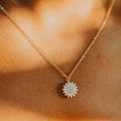 Collar Giratorio De Girasol incluye Estuche ♥